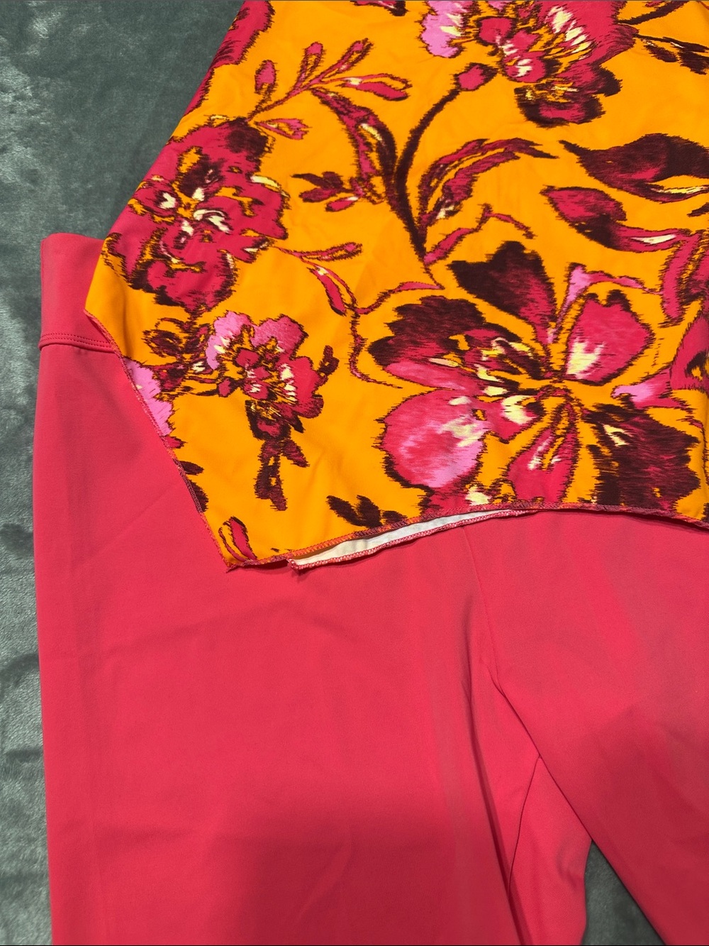 NWOT D & Co BEACH Bright Floral Shark HemTankini w/Pink Swim Shorts Sz 10 - Picture 4 of 16